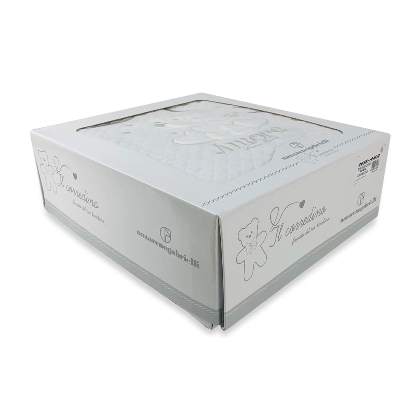 Trapuntino ricamato Nazareno Gabrielli per culla lettino + paracolpi 2534