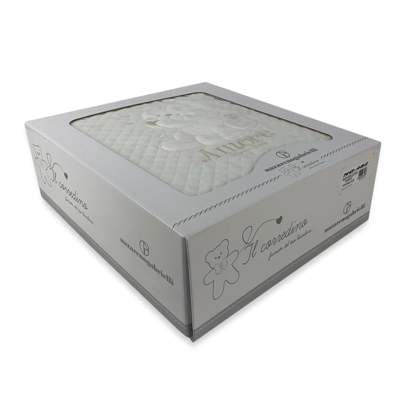 Trapuntino ricamato Nazareno Gabrielli per culla lettino + paracolpi 2534