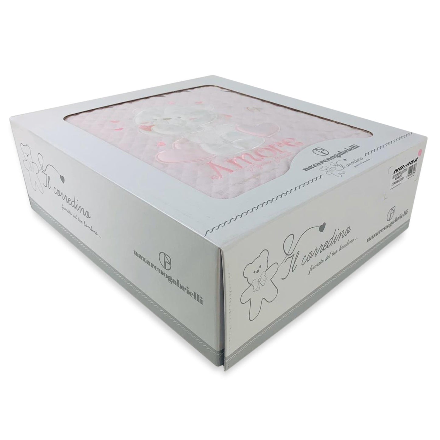 Trapuntino ricamato Nazareno Gabrielli per culla lettino + paracolpi 2534