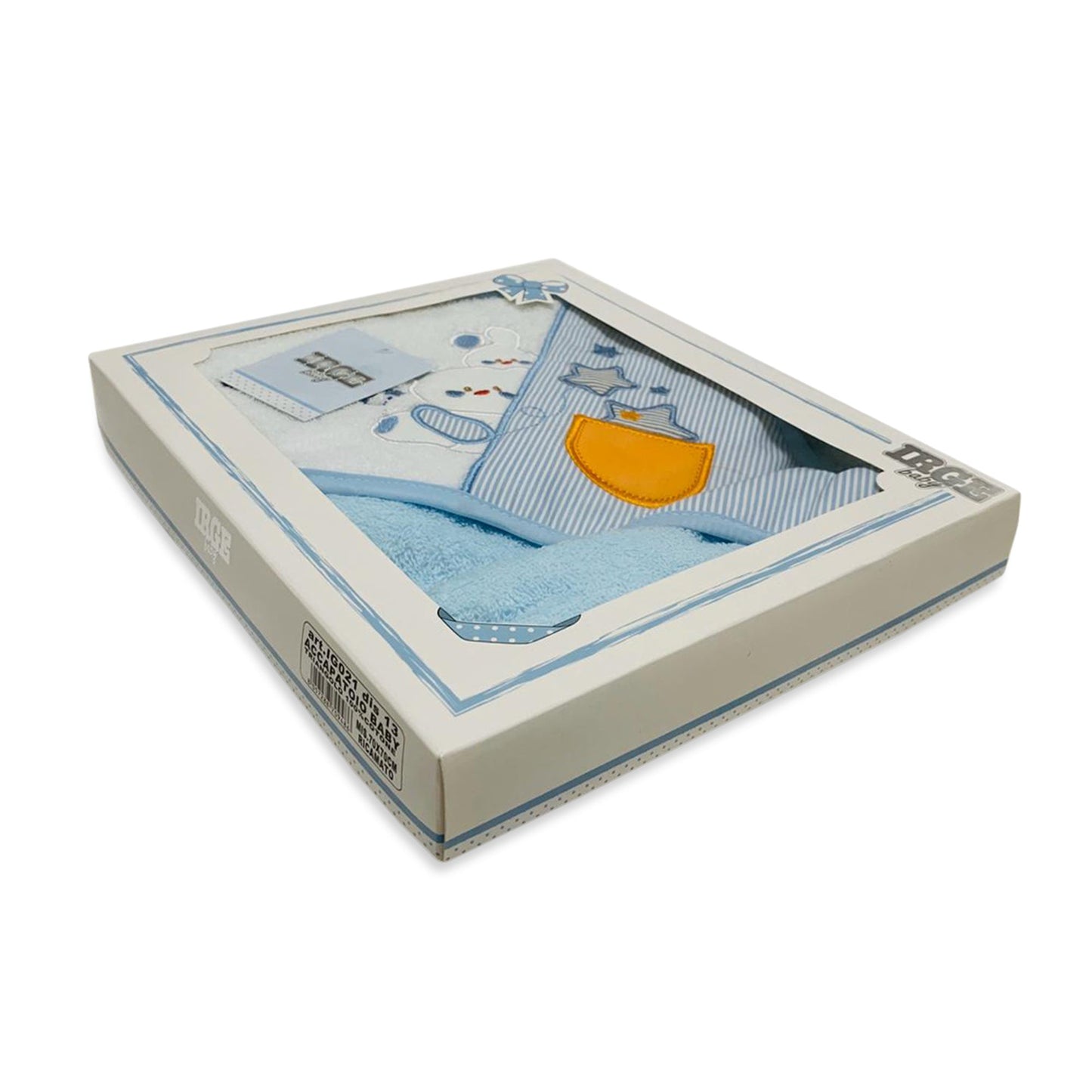 Accappatoio baby triangolo IRGE con ricamo coniglietto in spugna 2543