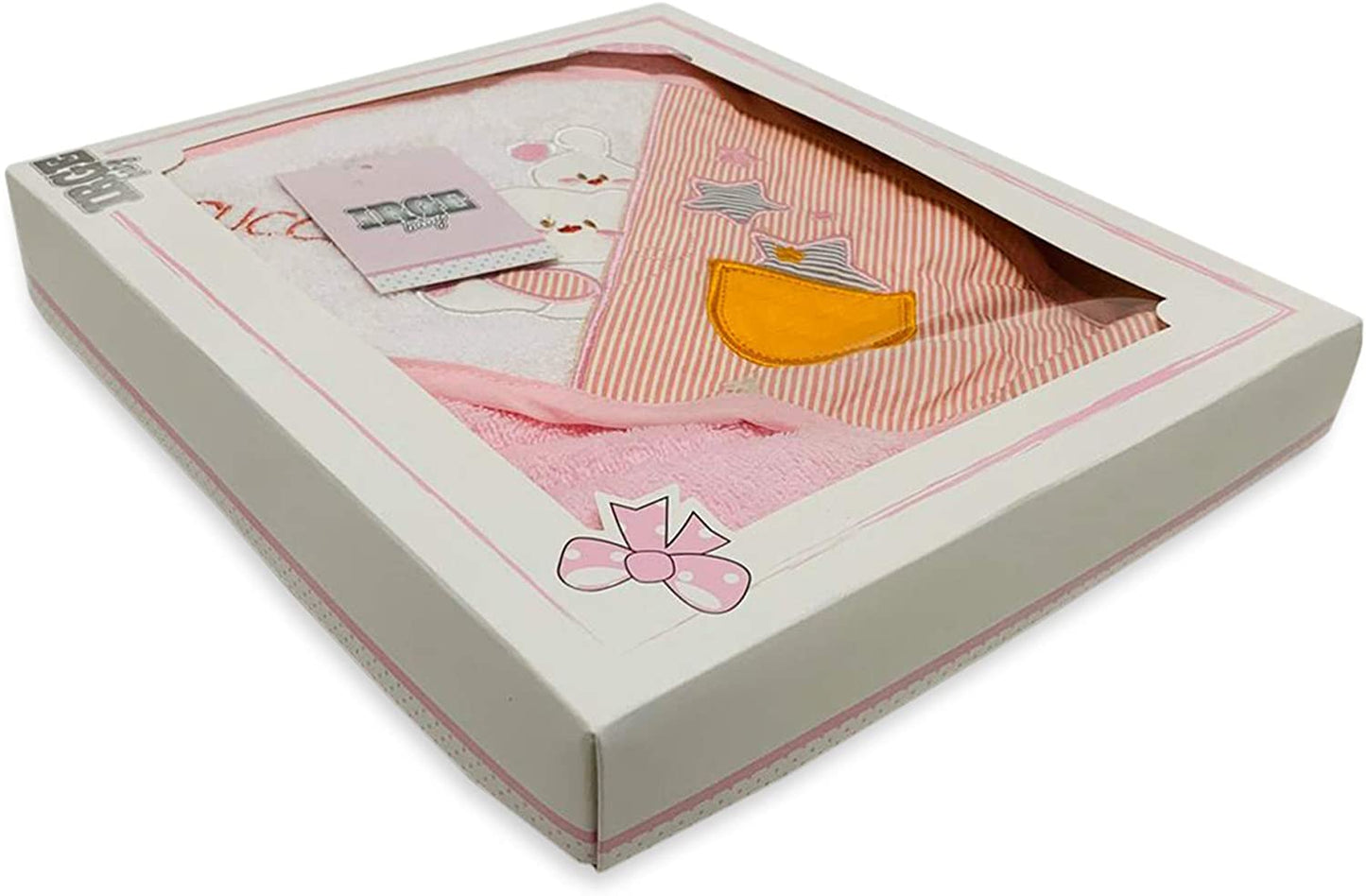 Accappatoio baby triangolo IRGE con ricamo coniglietto in spugna 2543