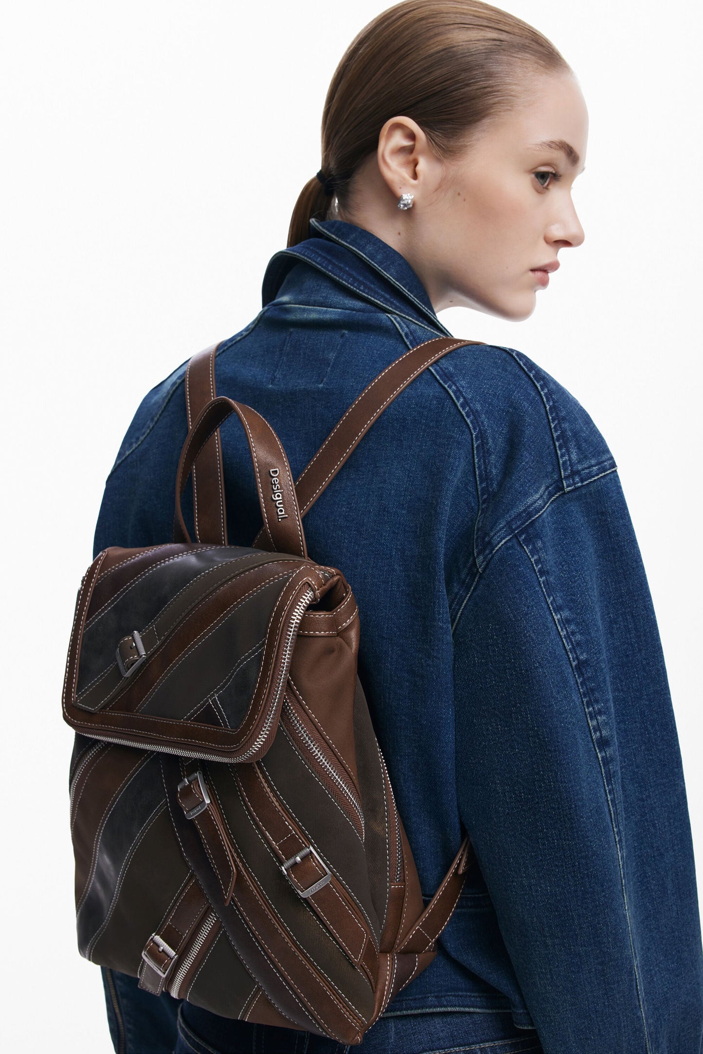 DESIGUAL Zaino Donna Marrone Fibonacci Hampton Mini