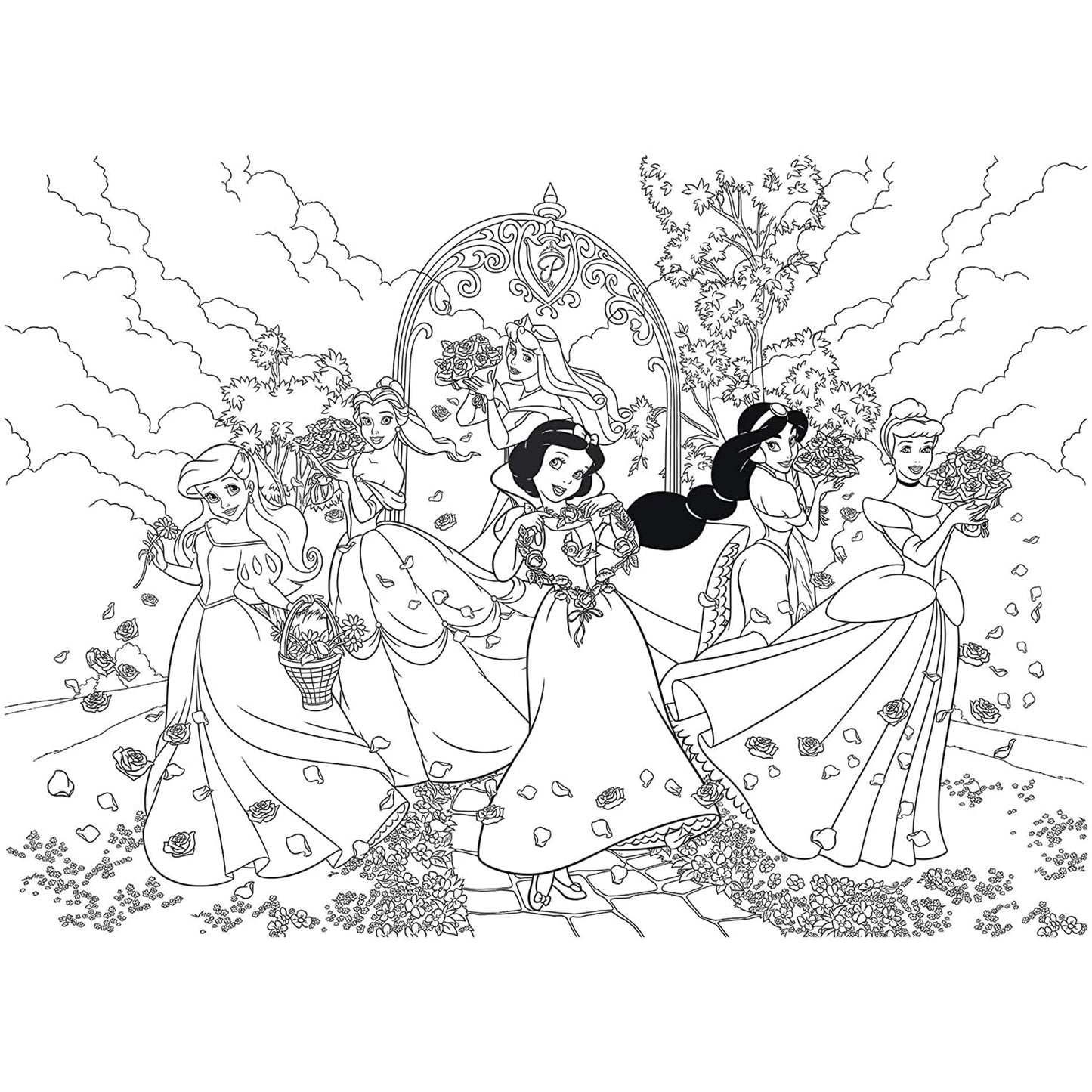 Puzzle maxi double-face Disney Principesse 108 pz retro colorabile 2642