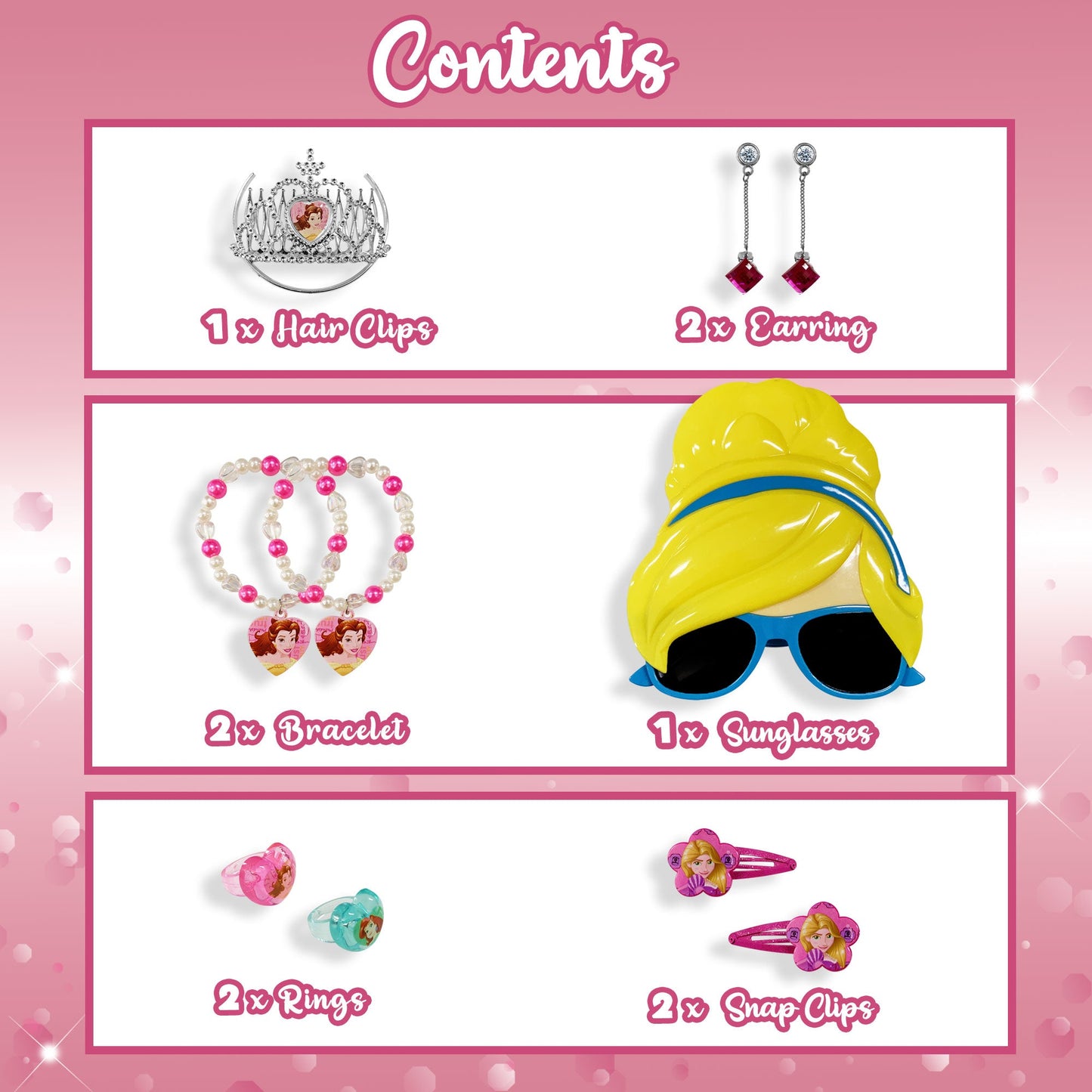 Set Occhiali da Sole Disney Princess con Accessori - Disney