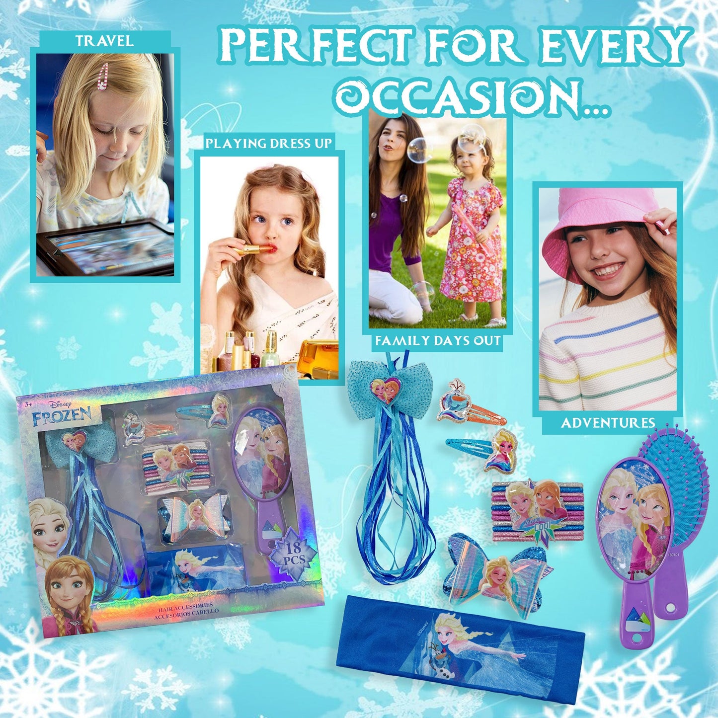 Accessori per capelli Disney Frozen kit 18 pz spazzola fermagli 2709