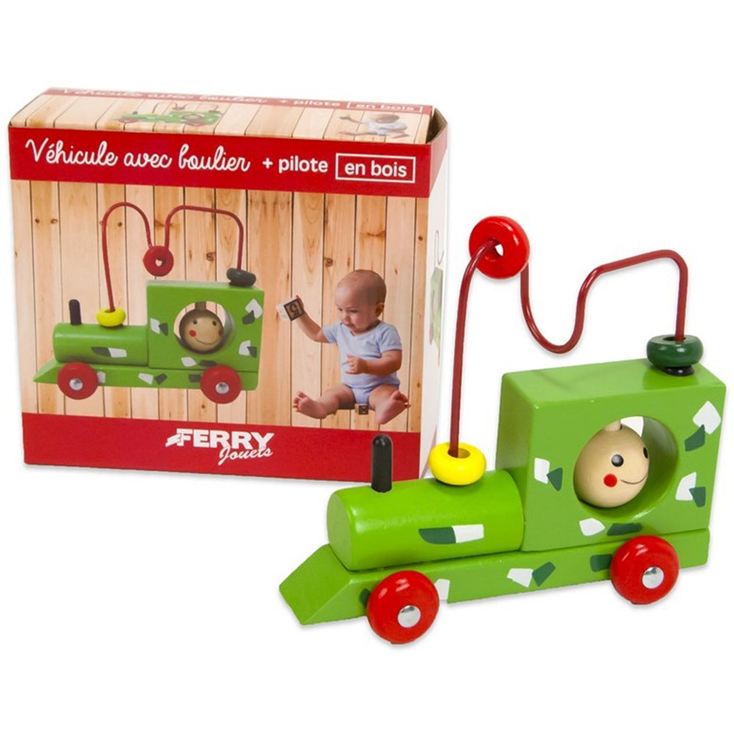 Giocattolo per bambini trenino in legno colorato gioco con pilota 2754