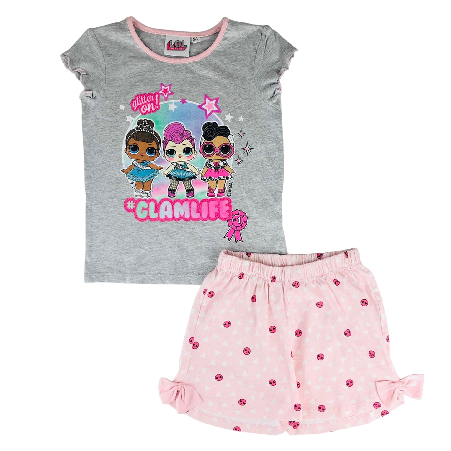 Pigiama bambina LOL Surprise t-shirt e pantaloncino in cotone stampato 2821