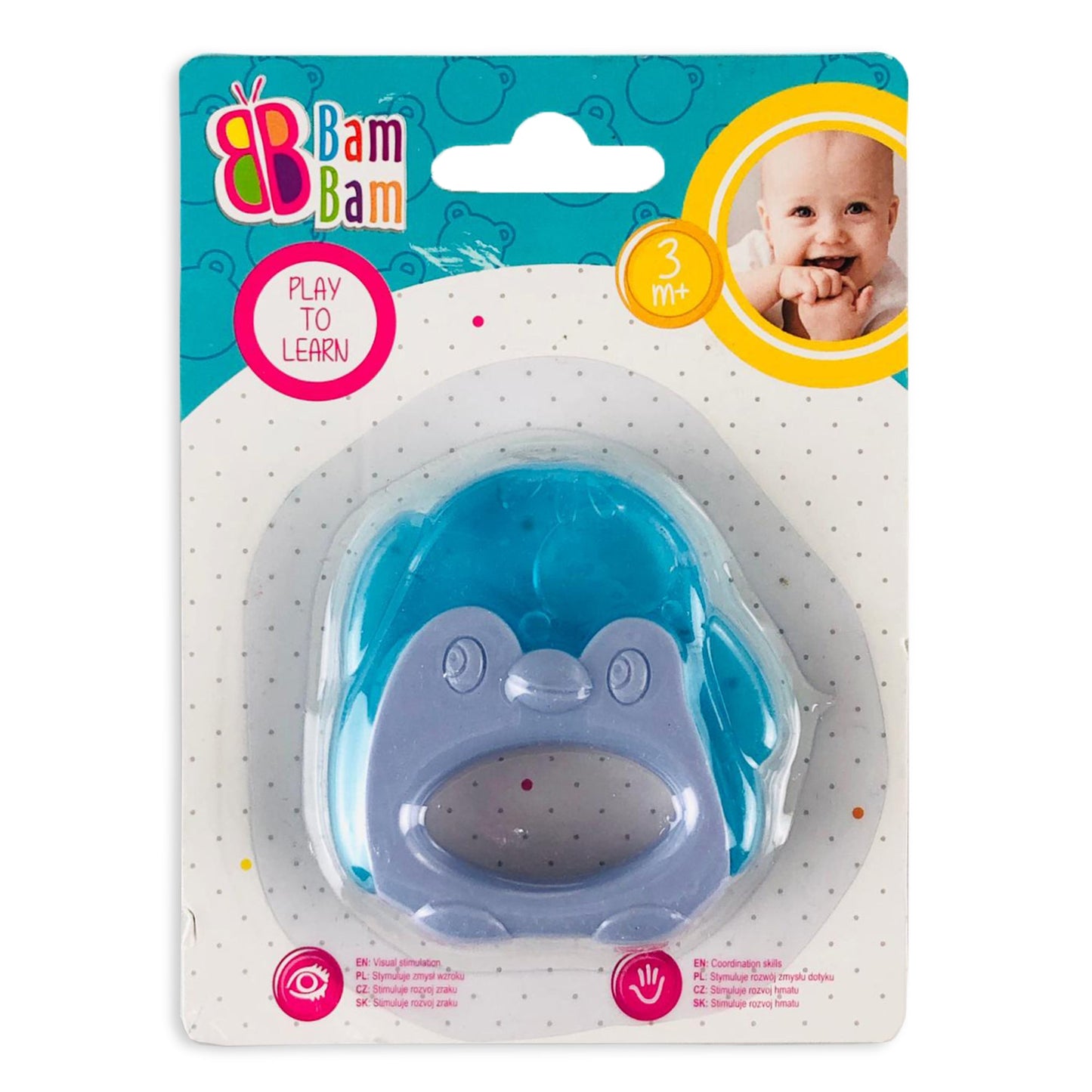 Gioco per neonato BamBam massaggiagengive dentaruolo forma di pinguino 2851