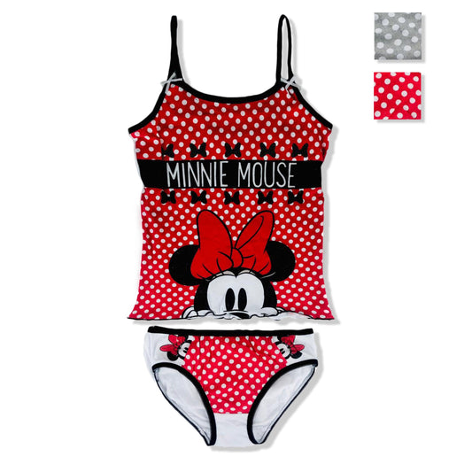 Pigiama bambina Disney Minnie completo top slip estivo cotone stampato 2907