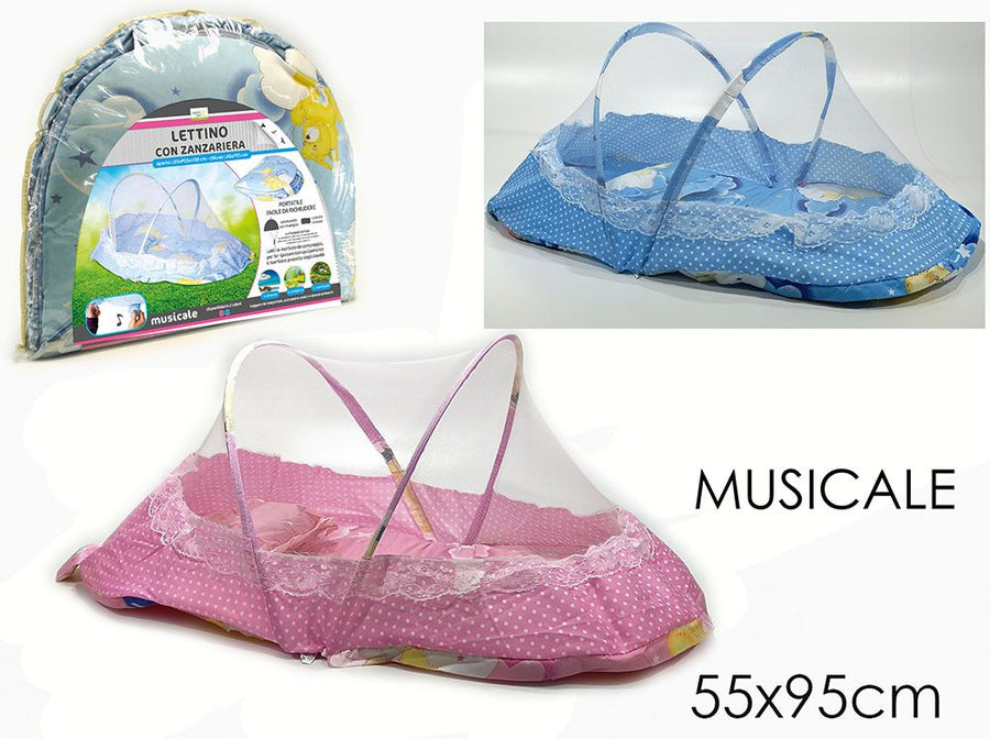 Tenda per bambini musicale Zanzariera per culle Lettino da viaggio Cuscino per cuscino portatile pieghevole per lettino per neonato 95x55