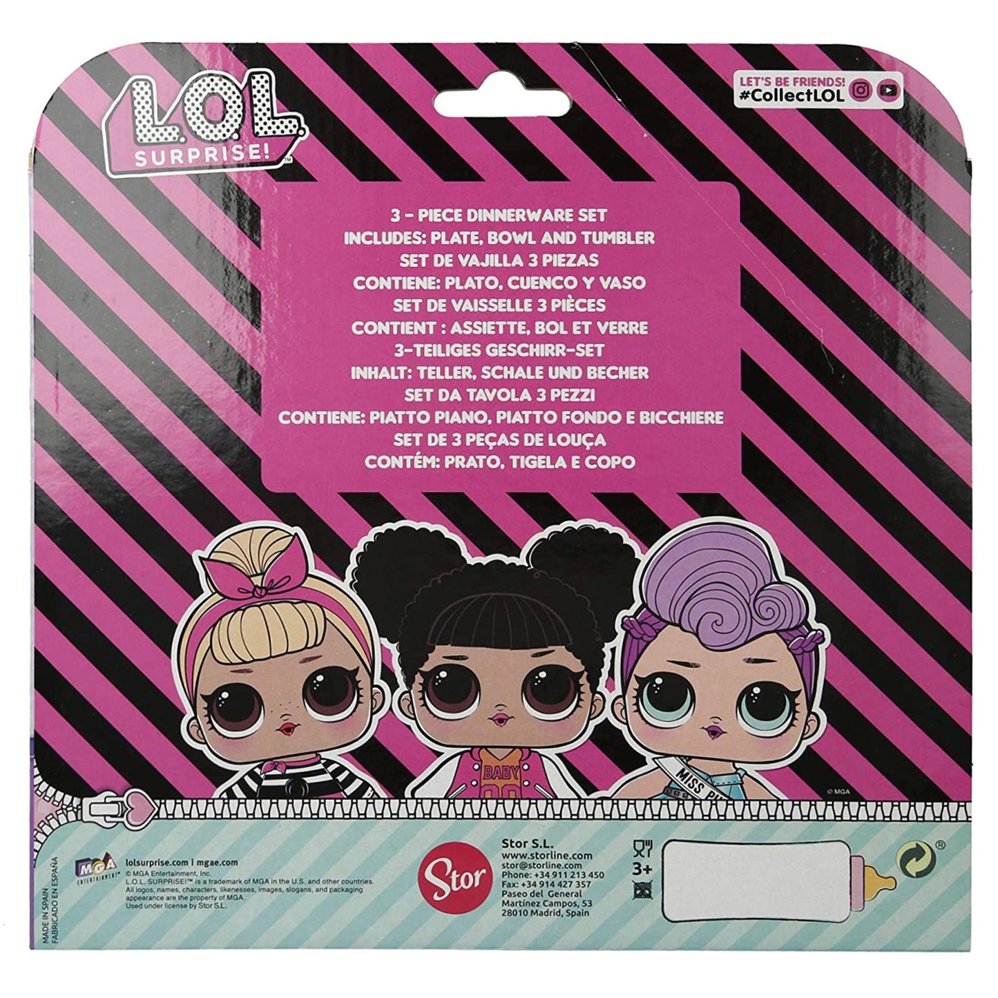 Set colazione 3 pezzi LOL Surprise piatto bicchiere e scodella asilo 3267