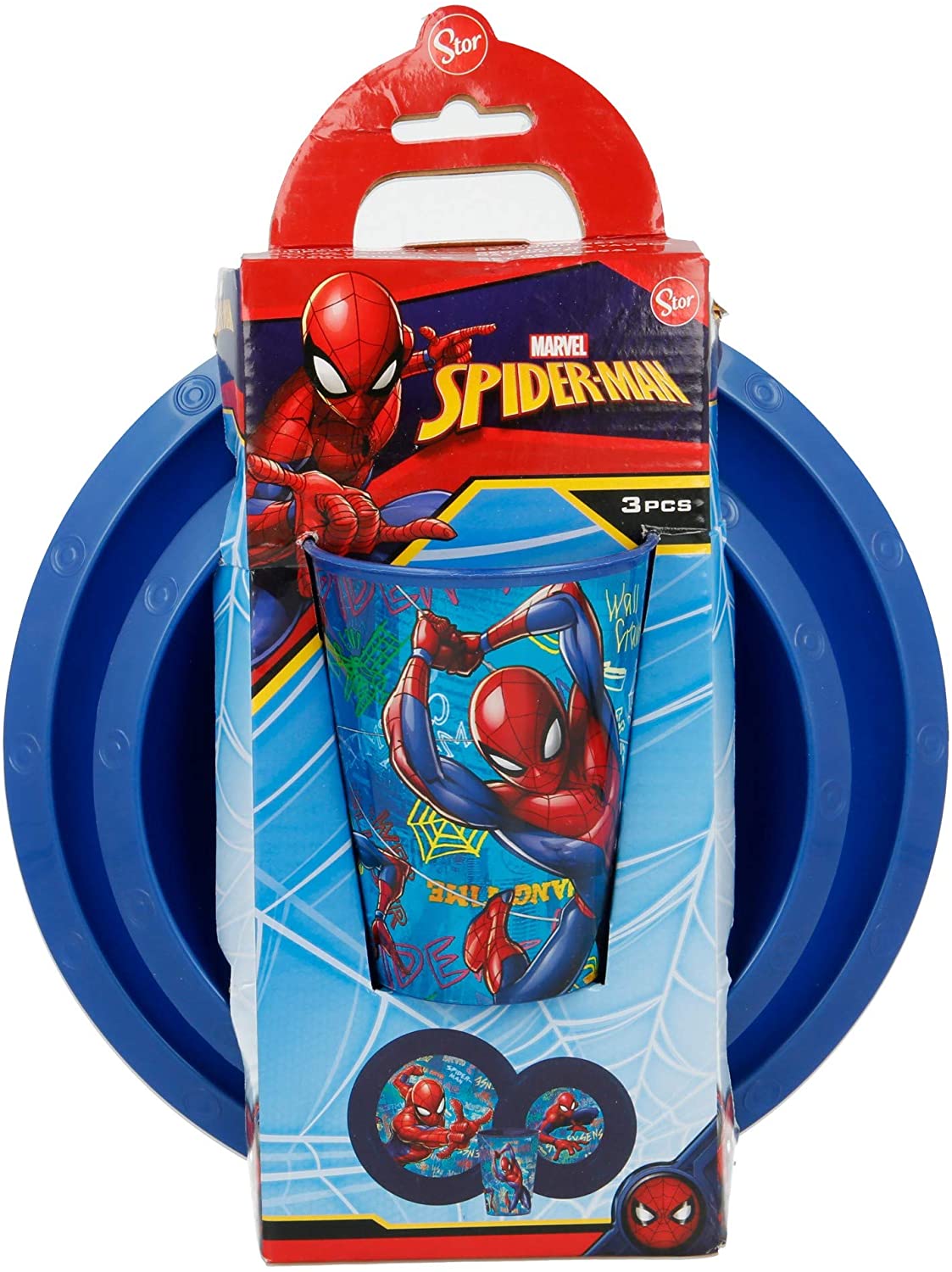 Set colazione 3 pezzi Marvel Spiderman piatto bicchiere e scodella asilo 3280