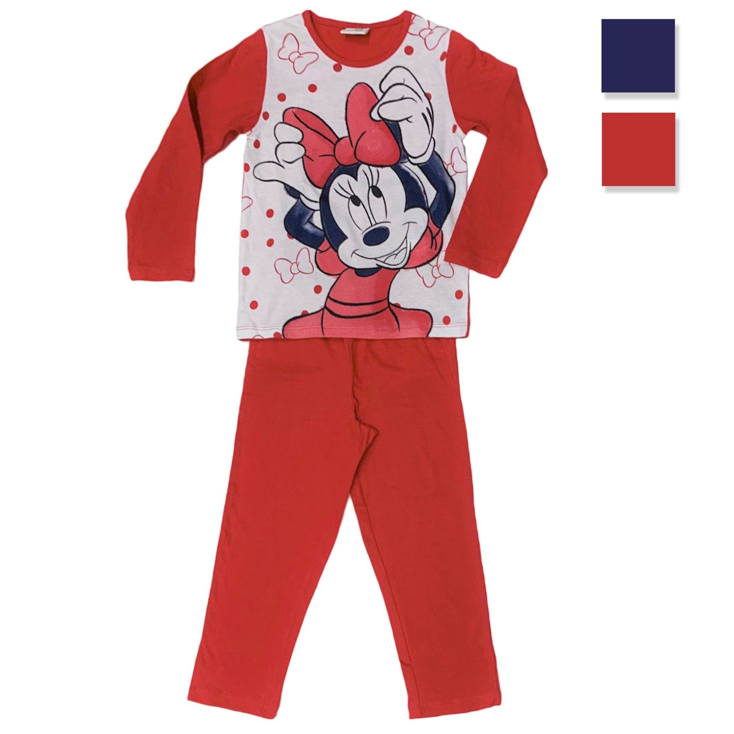 Pigiama ufficiale Disney Minnie Mouse maniche lunghe bambina 3319