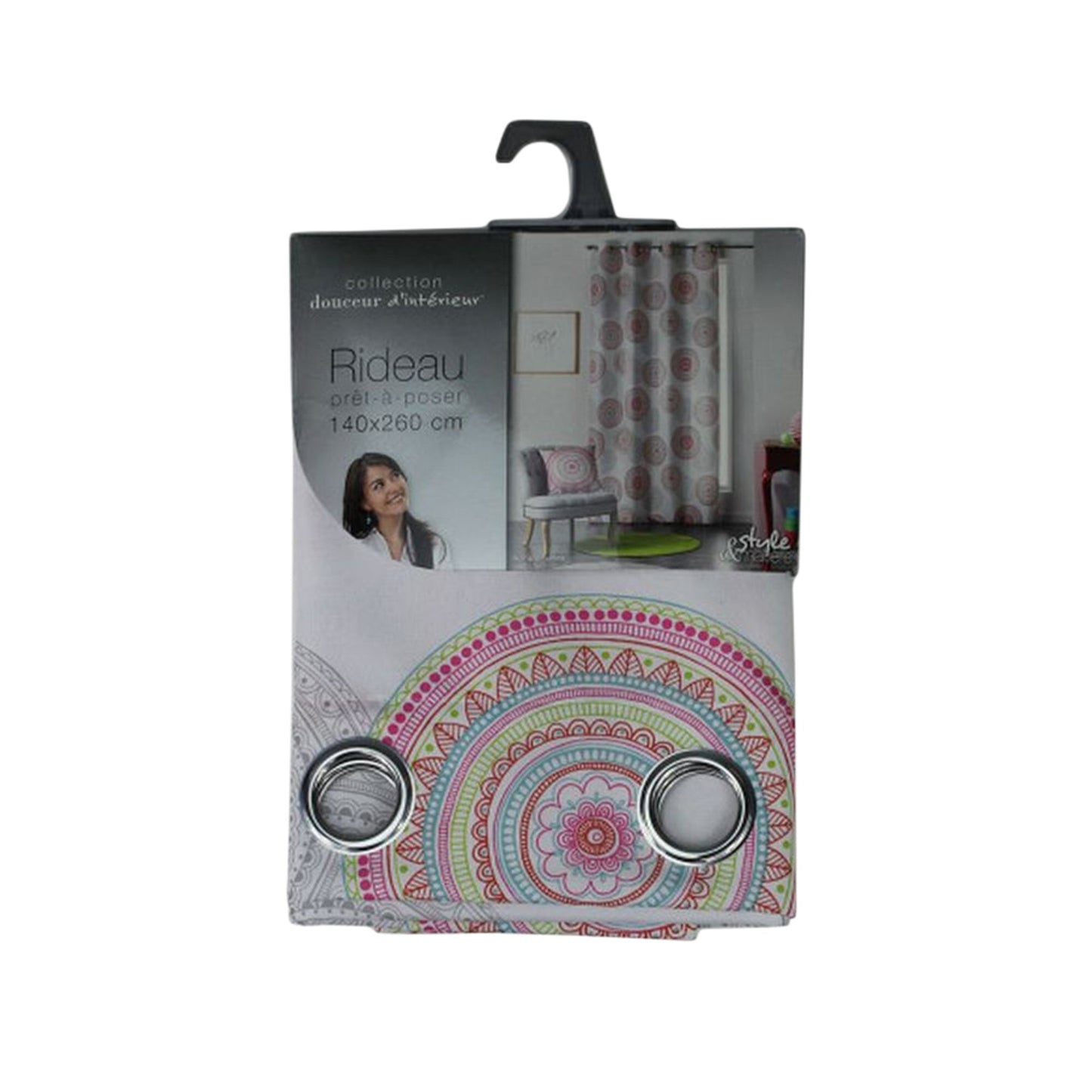 Tenda arredo 1 pannello con borchie Douceur d'Intérieur 140x260 cm 3339