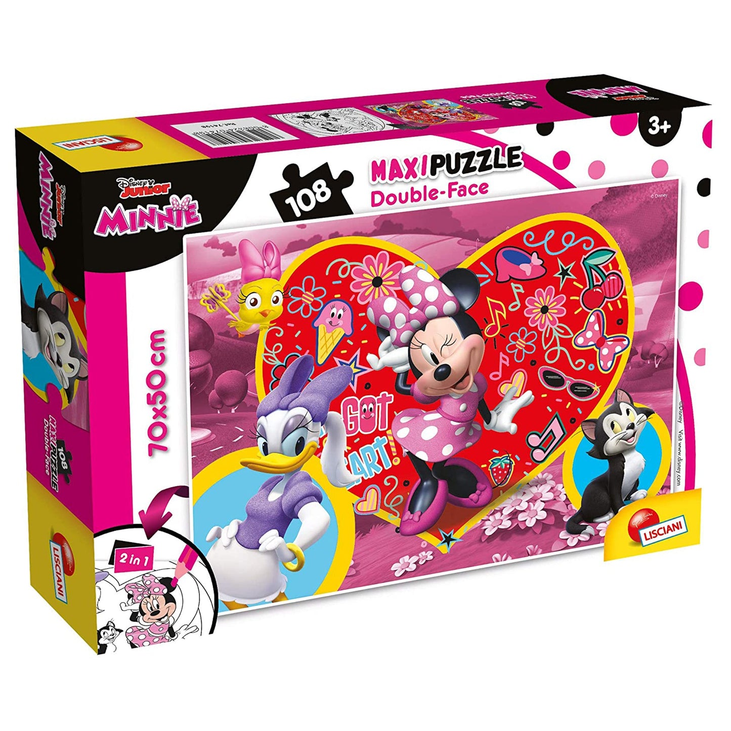 Puzzle maxi double-face Disney Minnie Paperina 108 pz retro colorabile 3362