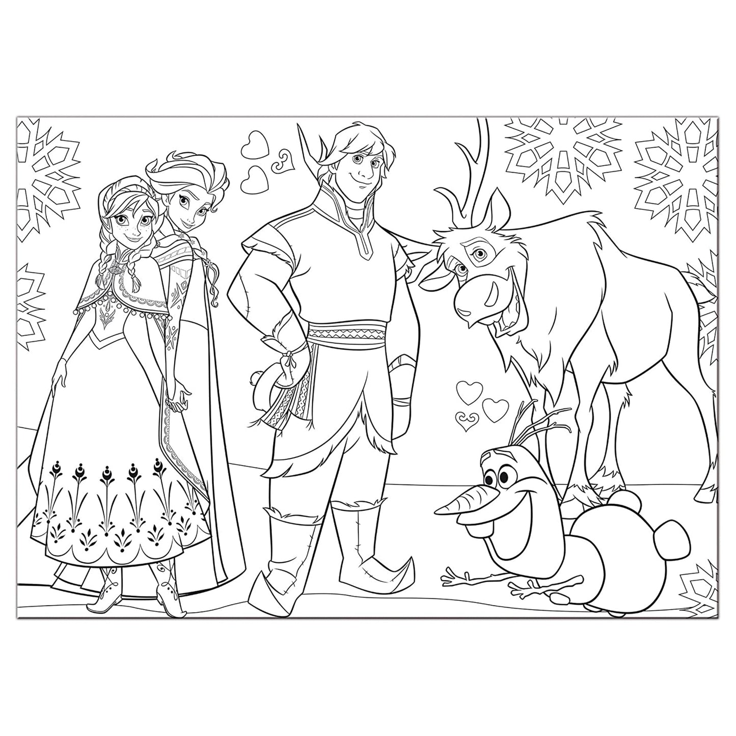 Puzzle maxi double-face Disney Frozen Elsa e Anna 108 pz retro colorabile 3368