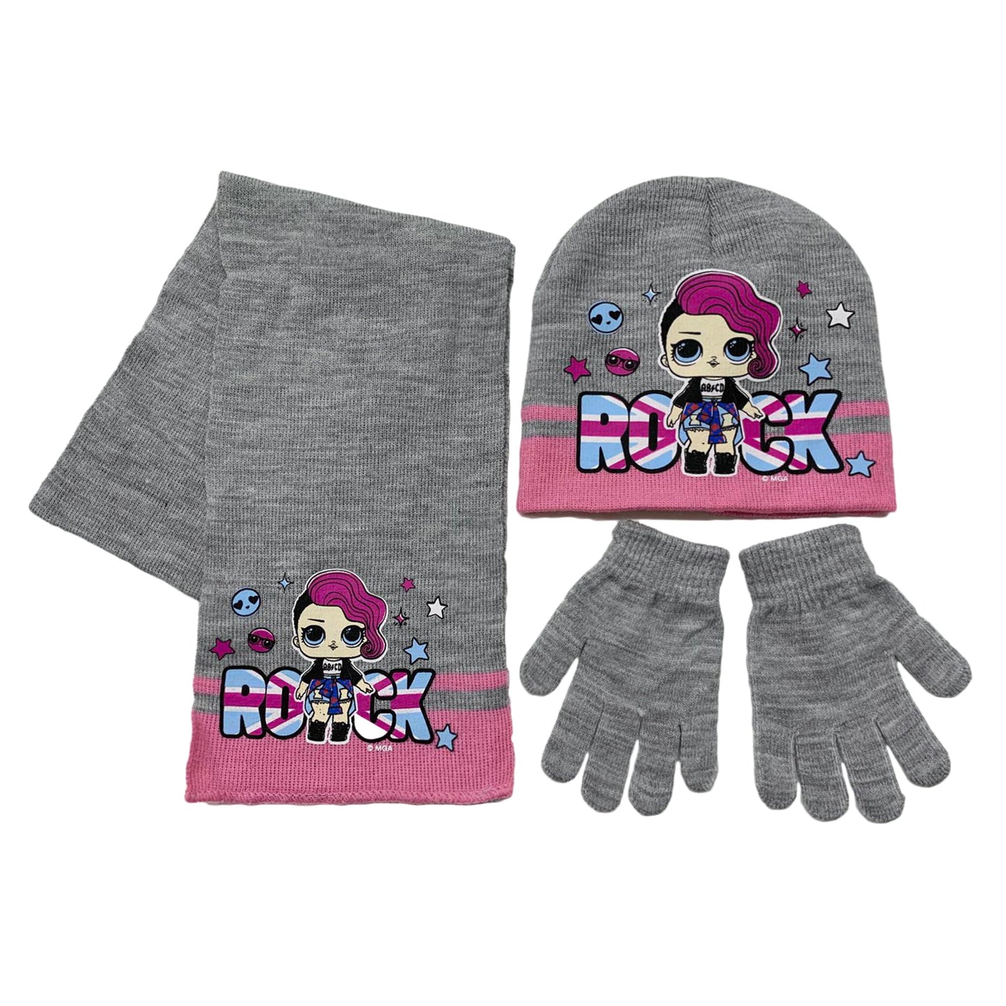 Set cappello, guanti e sciarpa invernale LOL Surprise cappellino bambina 3396