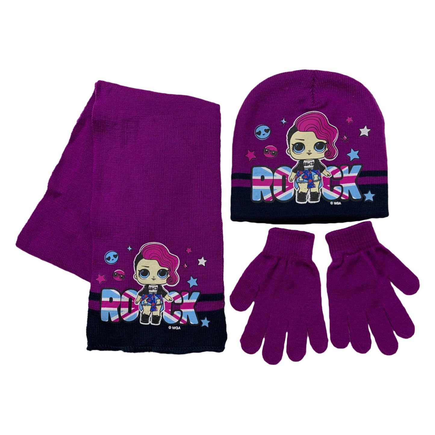 Set cappello, guanti e sciarpa invernale LOL Surprise cappellino bambina 3396