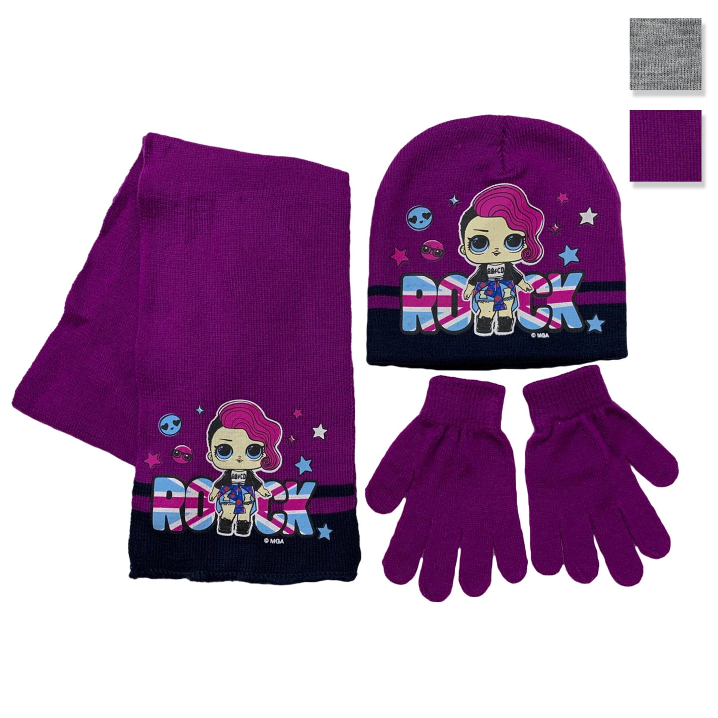 Set cappello, guanti e sciarpa invernale LOL Surprise cappellino bambina 3396