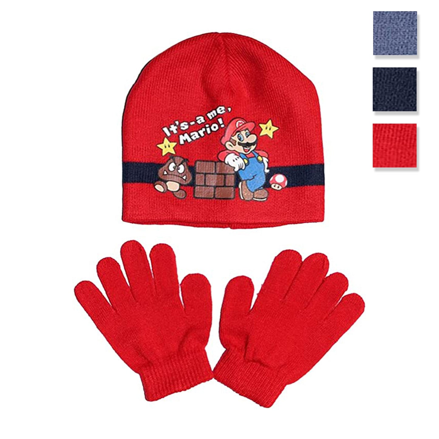 Set cappello, guanti invernale Super Mario Bros Nintendo cappellino bambino 3406