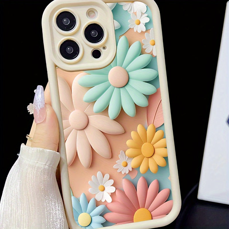 High Bamboo Shell White Full Screen Pink Flower TPU Anti-Fall Protective Case for Apple Iphone6/7/8/X/Xs/Xr/Xs Max/11/12/13/14/15Pro Max