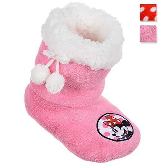 Pantofole invernali chiuse Disney Minnie ciabatte peluche antiscivolo bimba 3424
