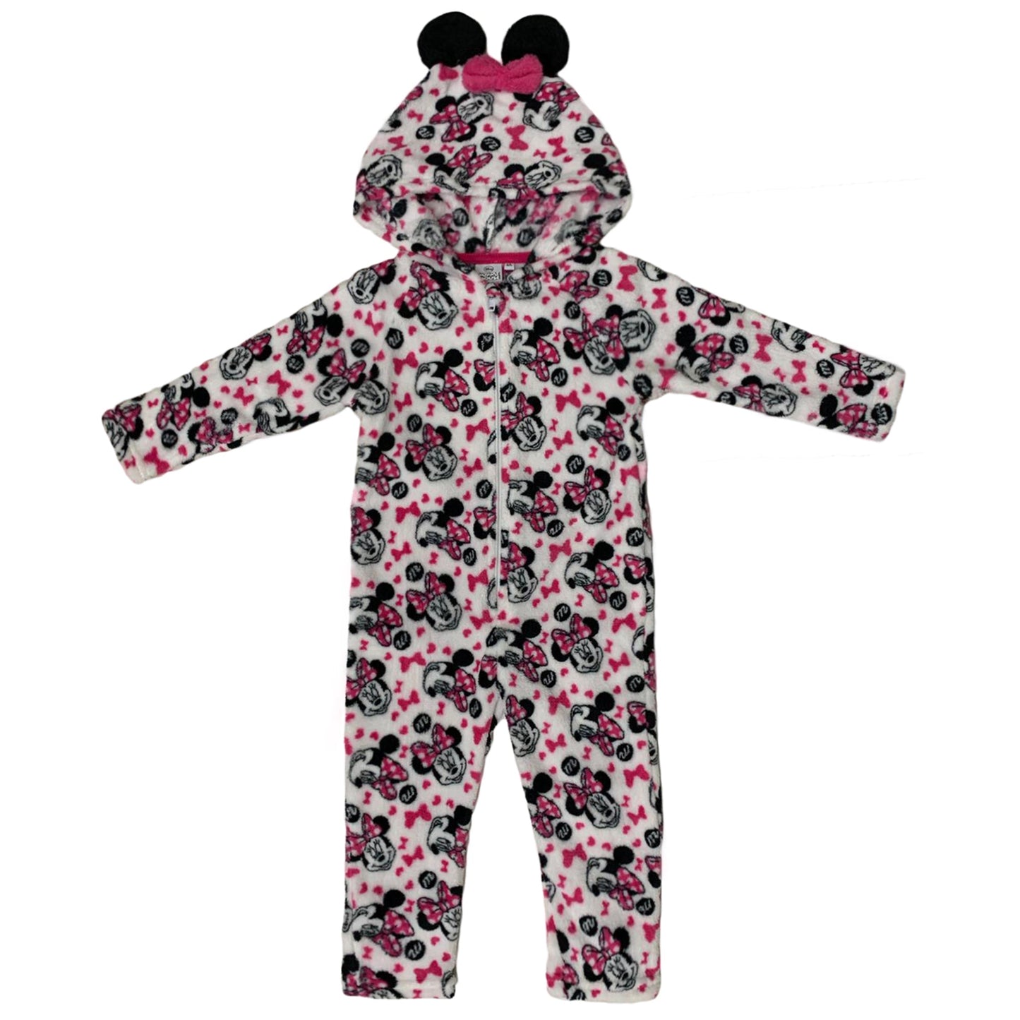 Pigiama un pezzo con cappuccio ufficiale Disney Minnie bambina ragazza 3446