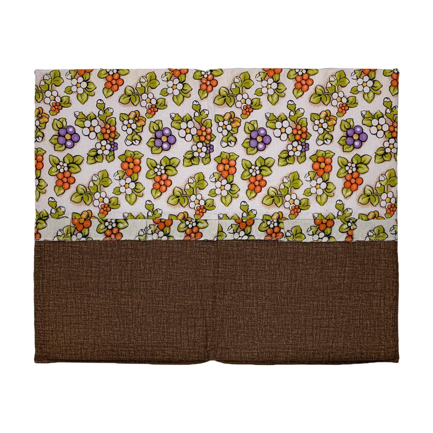 Coprifornelli cucina con volant imbottito stampato disegno fiorellini 3456