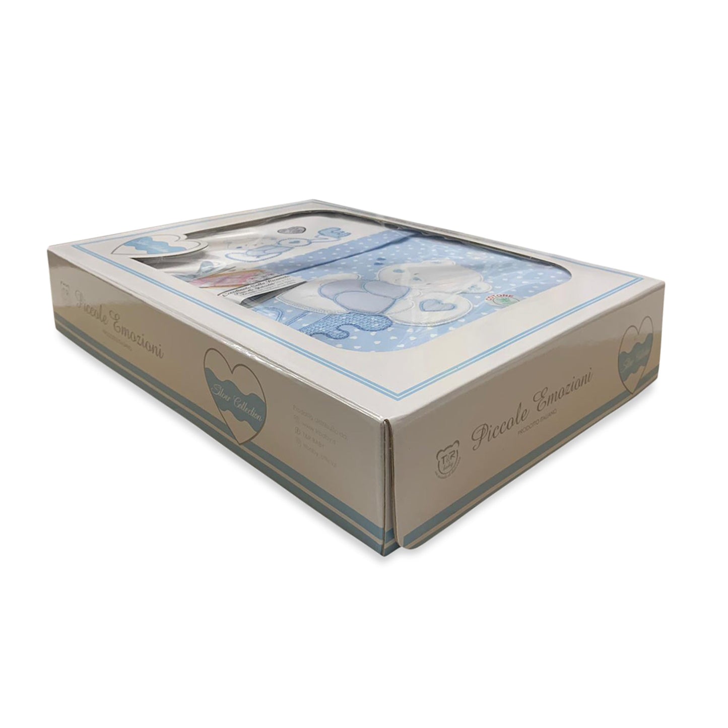 Coordinato culla carrozzina ricamato Piccole Emozioni neonato set 5 pezzi 3512