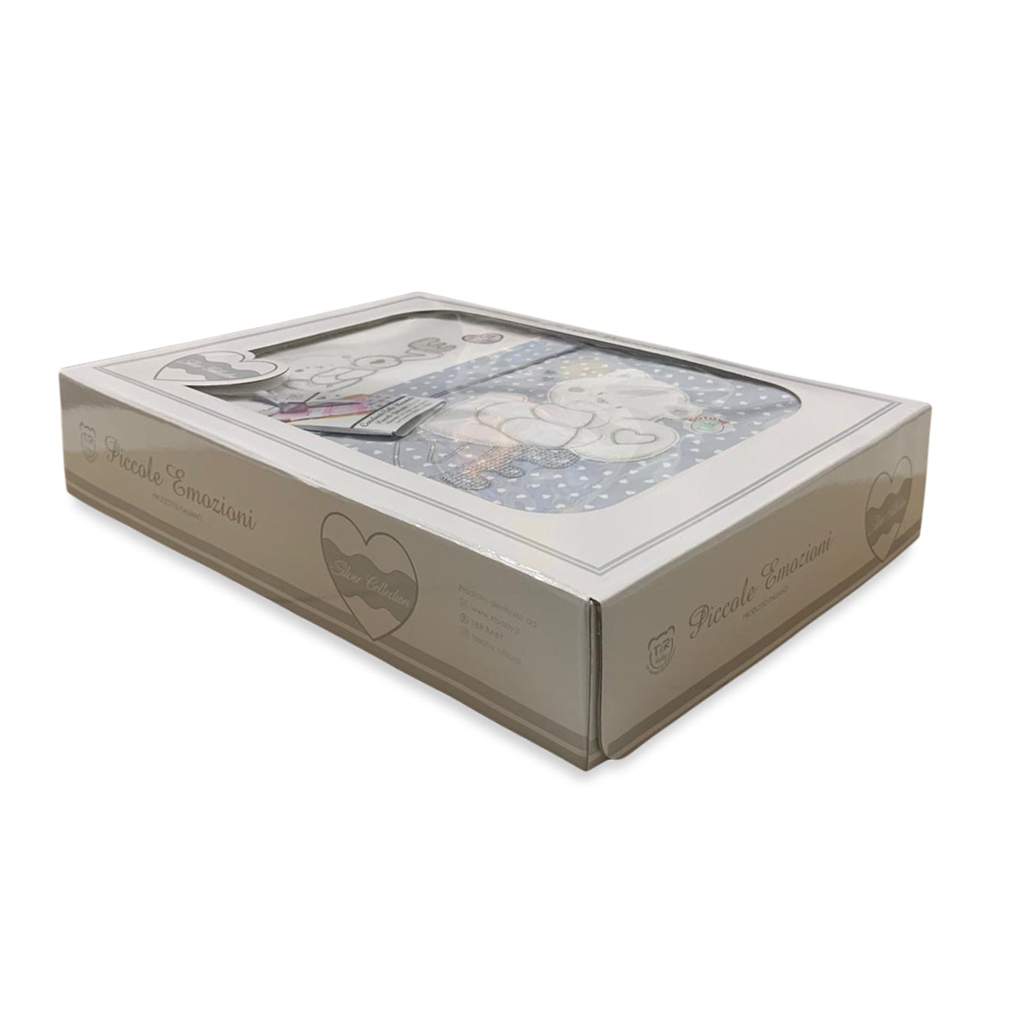 Coordinato culla carrozzina ricamato Piccole Emozioni neonato set 5 pezzi 3512