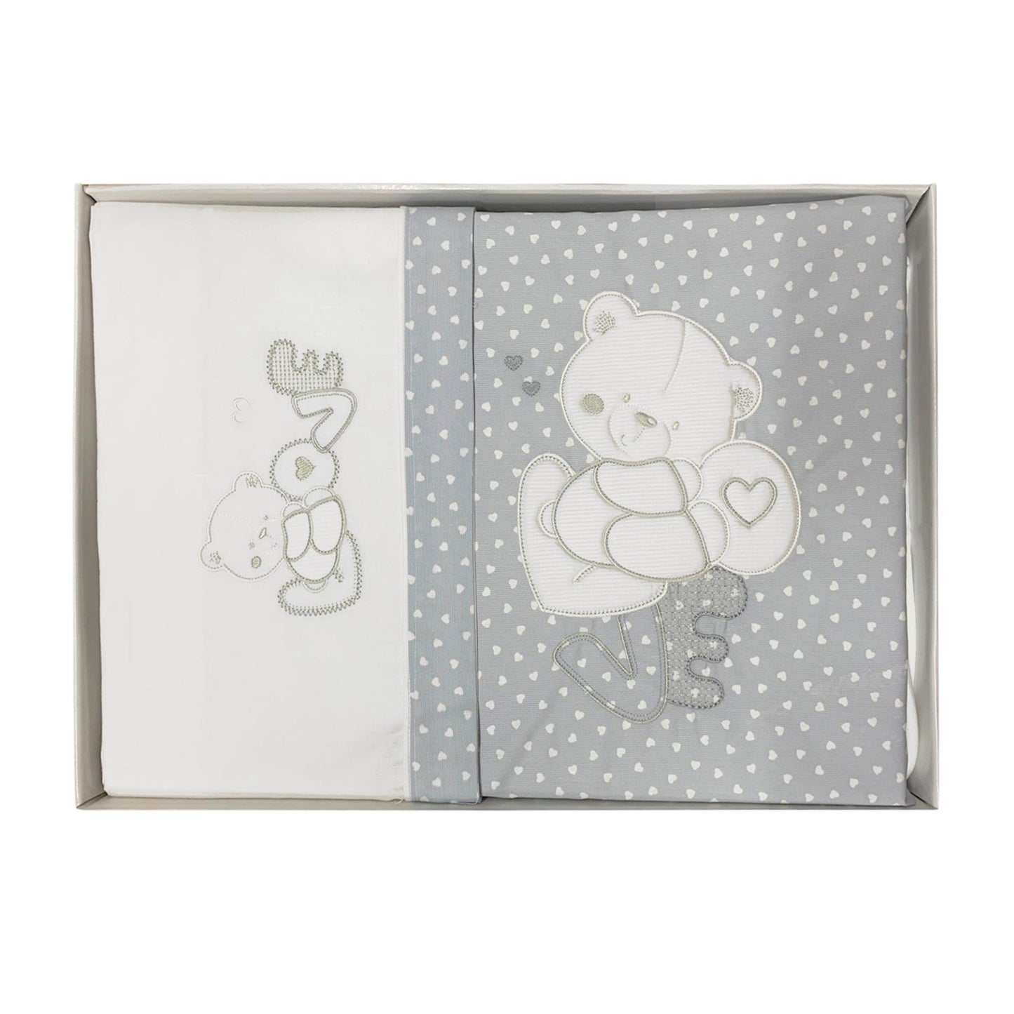 Coordinato culla carrozzina ricamato Piccole Emozioni neonato set 5 pezzi 3512