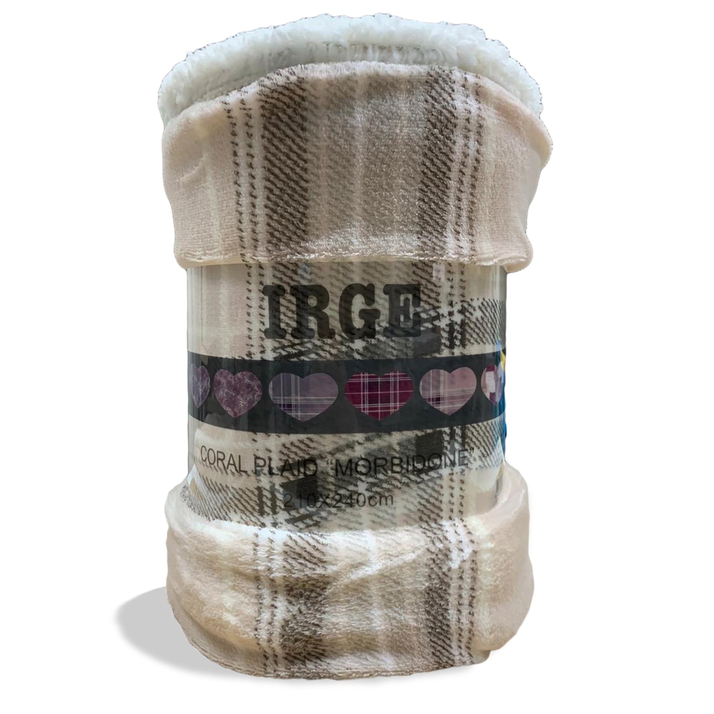 Plaid coperta Irge con ricciolino microfibra multifunzionale 160x210 cm 3519