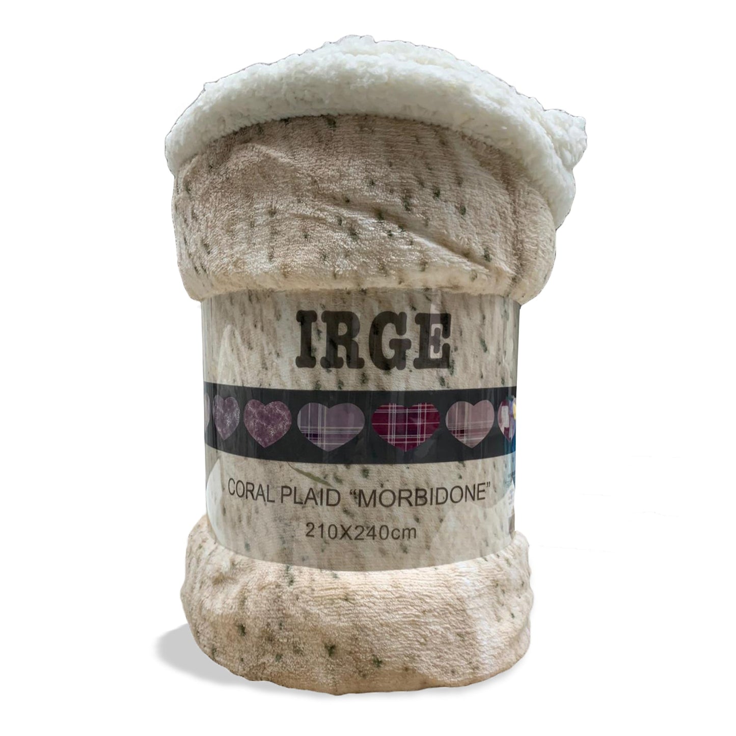 Plaid coperta Irge con ricciolino microfibra multifunzionale 160x210 cm 3519