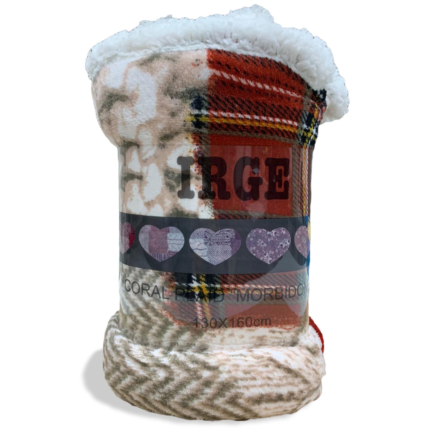 Plaid coperta con ricciolino microfibra multifunzionale singolo 130x160 cm 3518