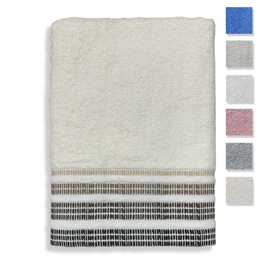 Telo doccia Biancaluna bagno spugna jacquard 100% puro cotone 100x145 cm 3526