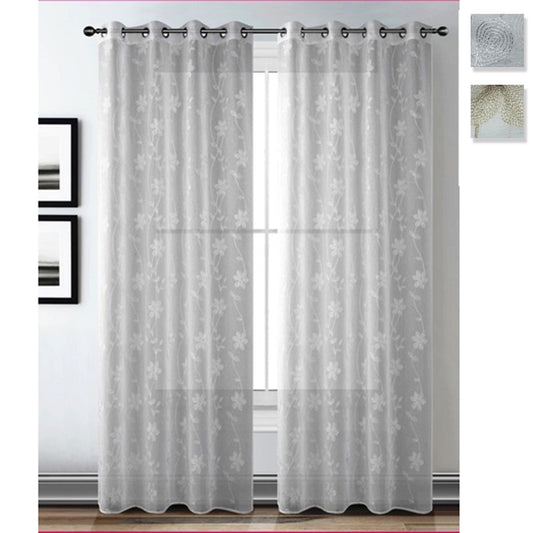 Tenda arredo 1 pannello con borchie fiori lurex Renato Balestra 140x280 cm 3541