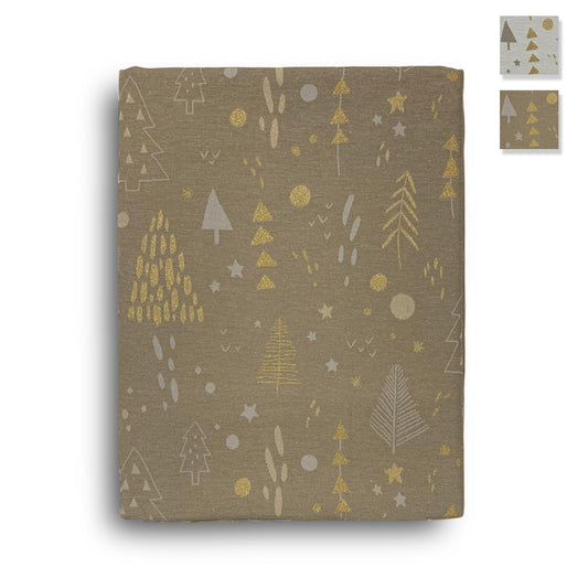 Tovaglia Natalizia con decori di Natale glitter Maestri Cotonieri 12 posti 3674