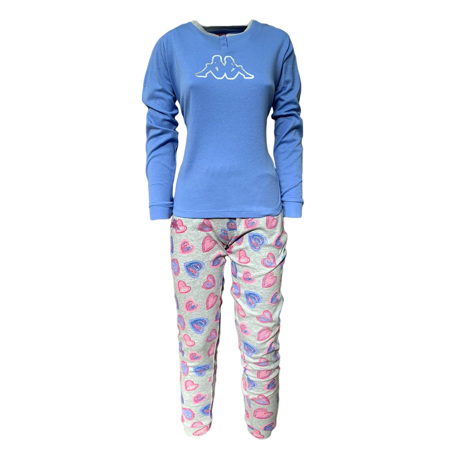 Pigiama invernale cotone interlock Kappa lungo serafino stampato ragazza 3695
