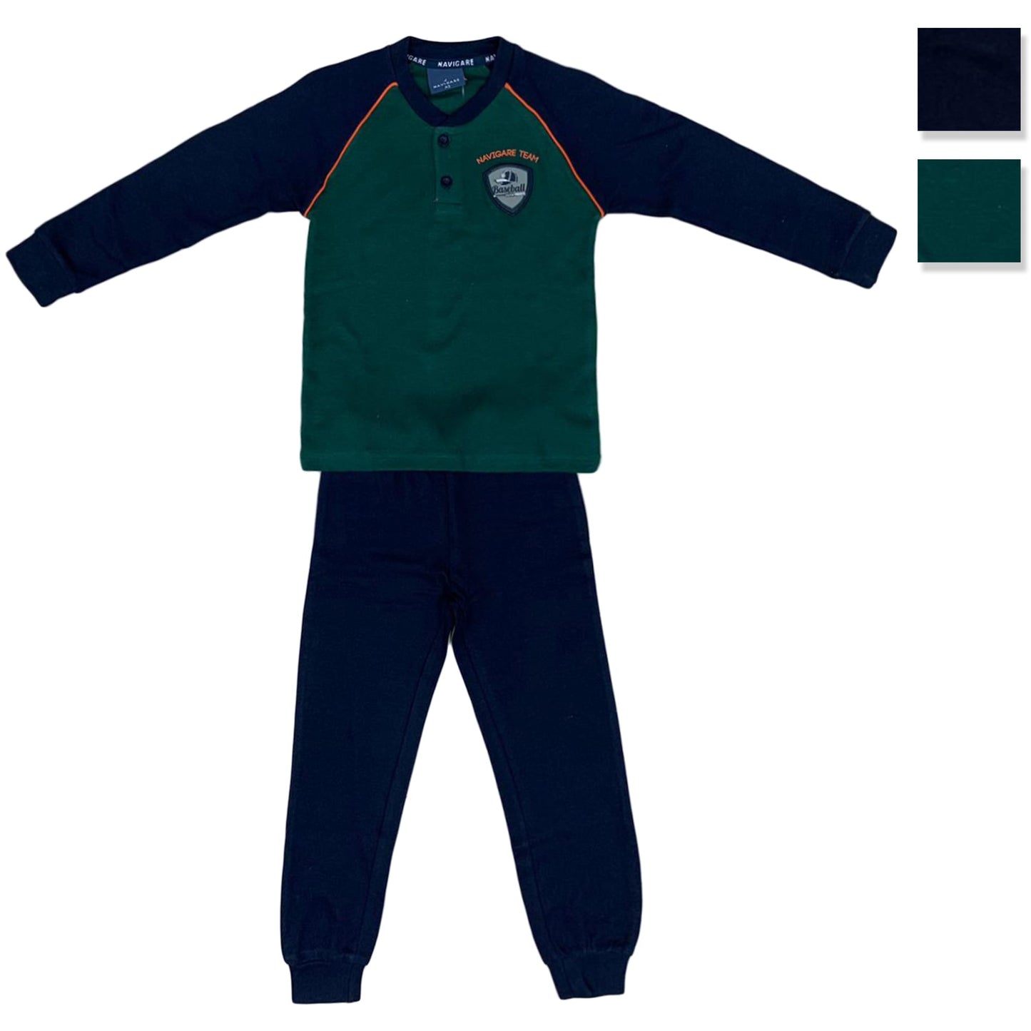 Pigiama serafino invernale maniche lunghe cotone Navigare lungo bambino 3696