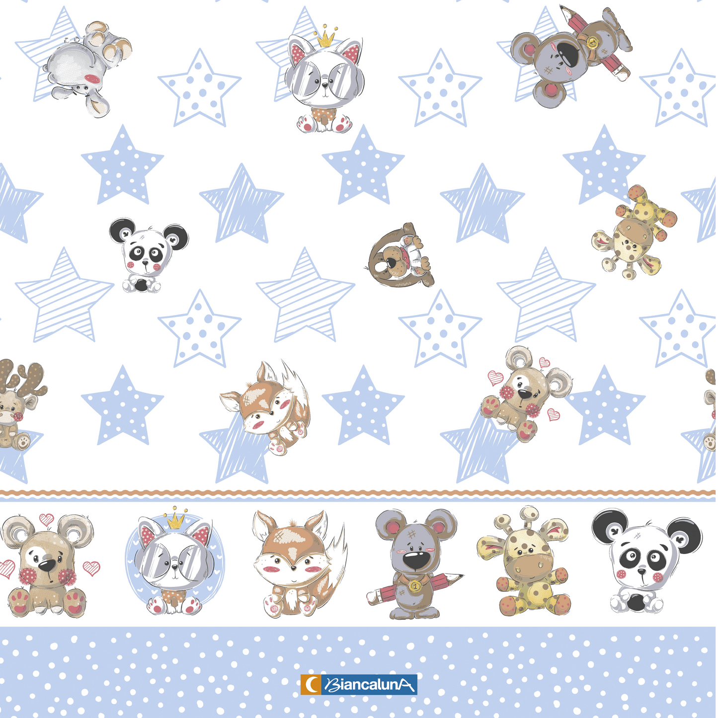 Completo lenzuola culla lettino in cotone Biancaluna stampato set 3pz 3729