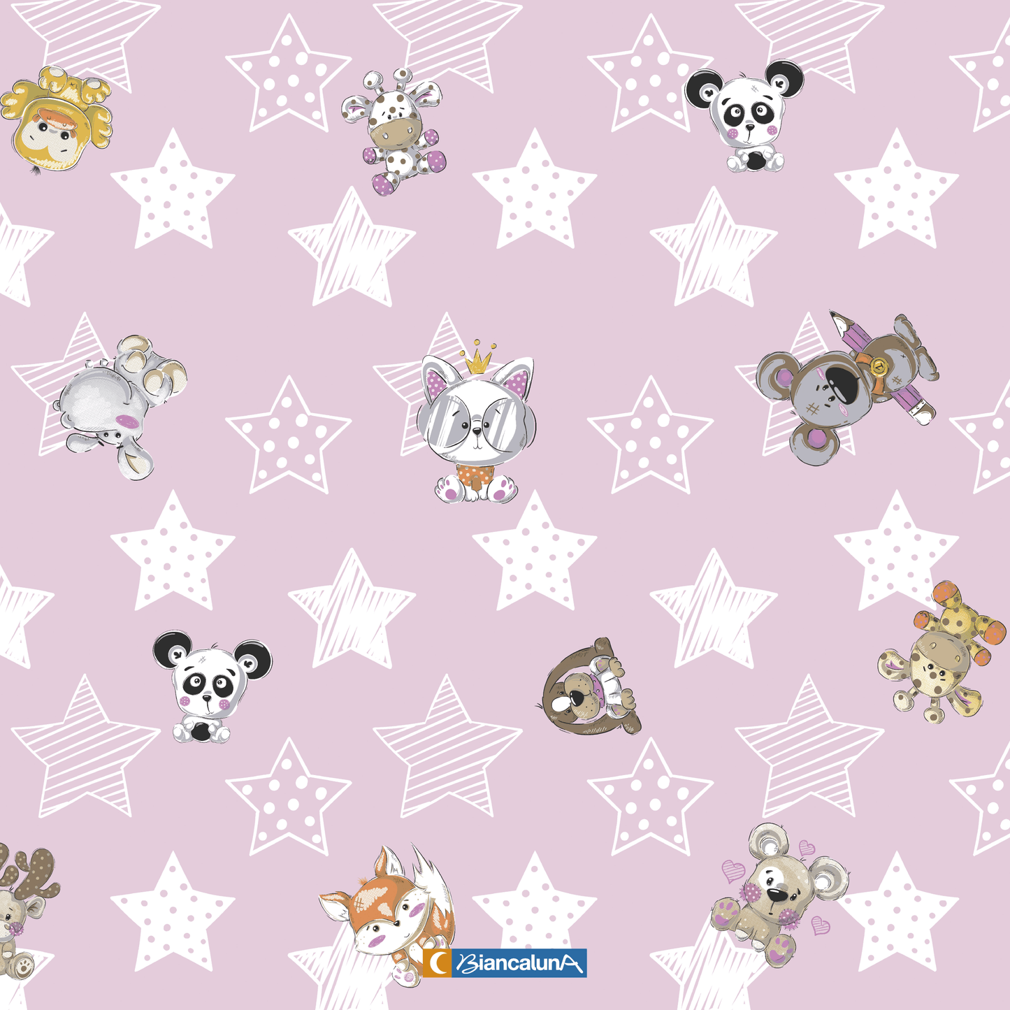 Completo lenzuola culla lettino in cotone Biancaluna stampato set 3pz 3729