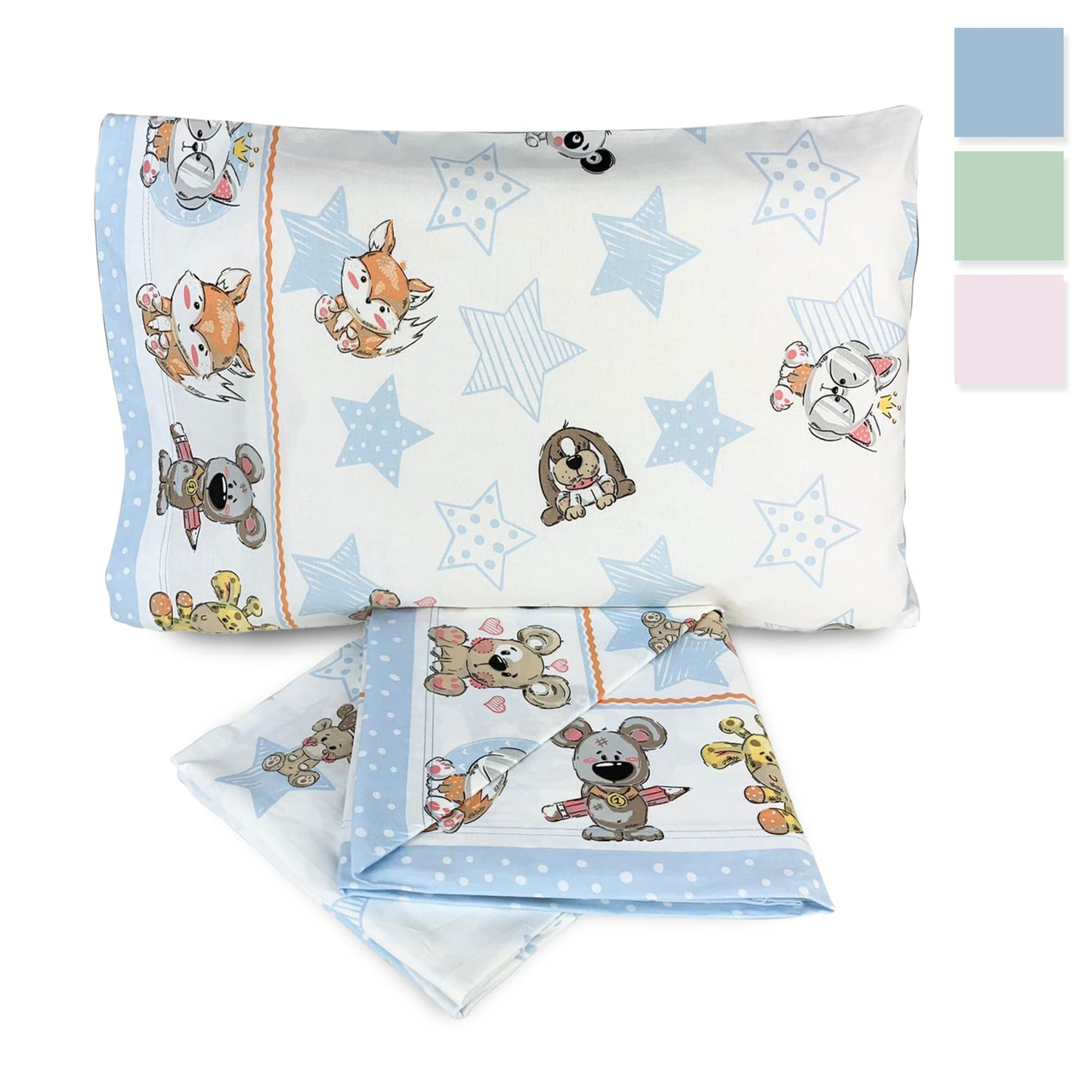 Completo lenzuola culla lettino in cotone Biancaluna stampato set 3pz 3729