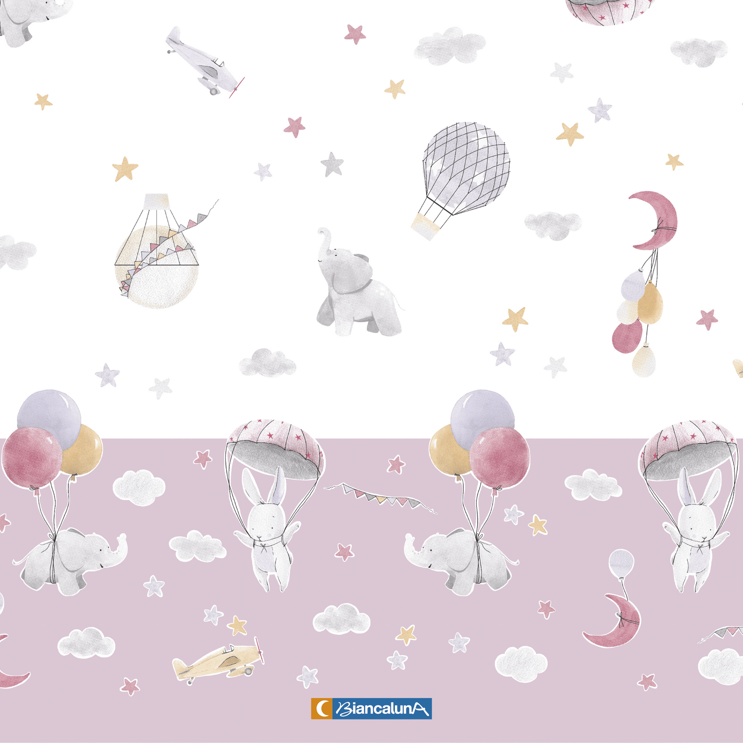 Completo lenzuola culla lettino in cotone Biancaluna stampato set 3pz 3731