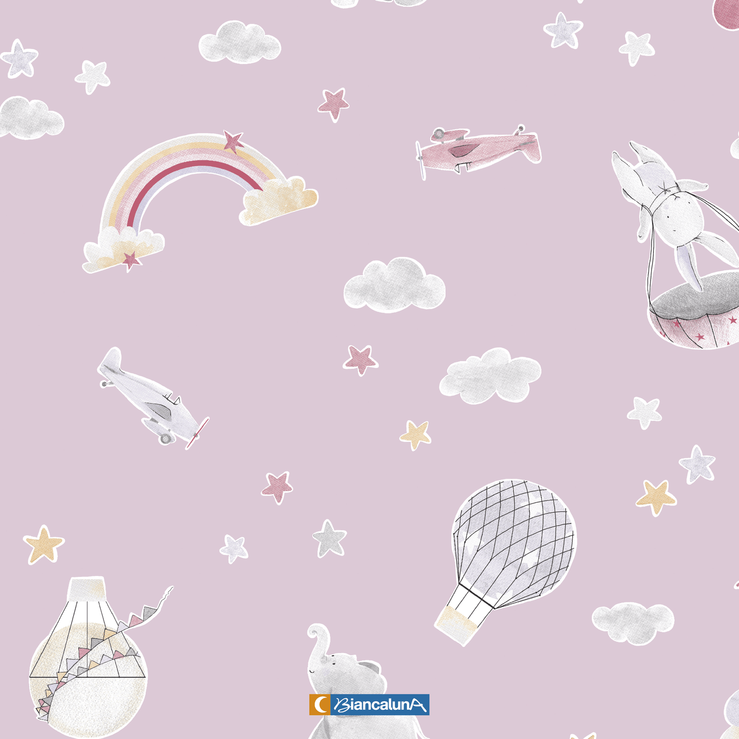 Completo lenzuola culla lettino in cotone Biancaluna stampato set 3pz 3731