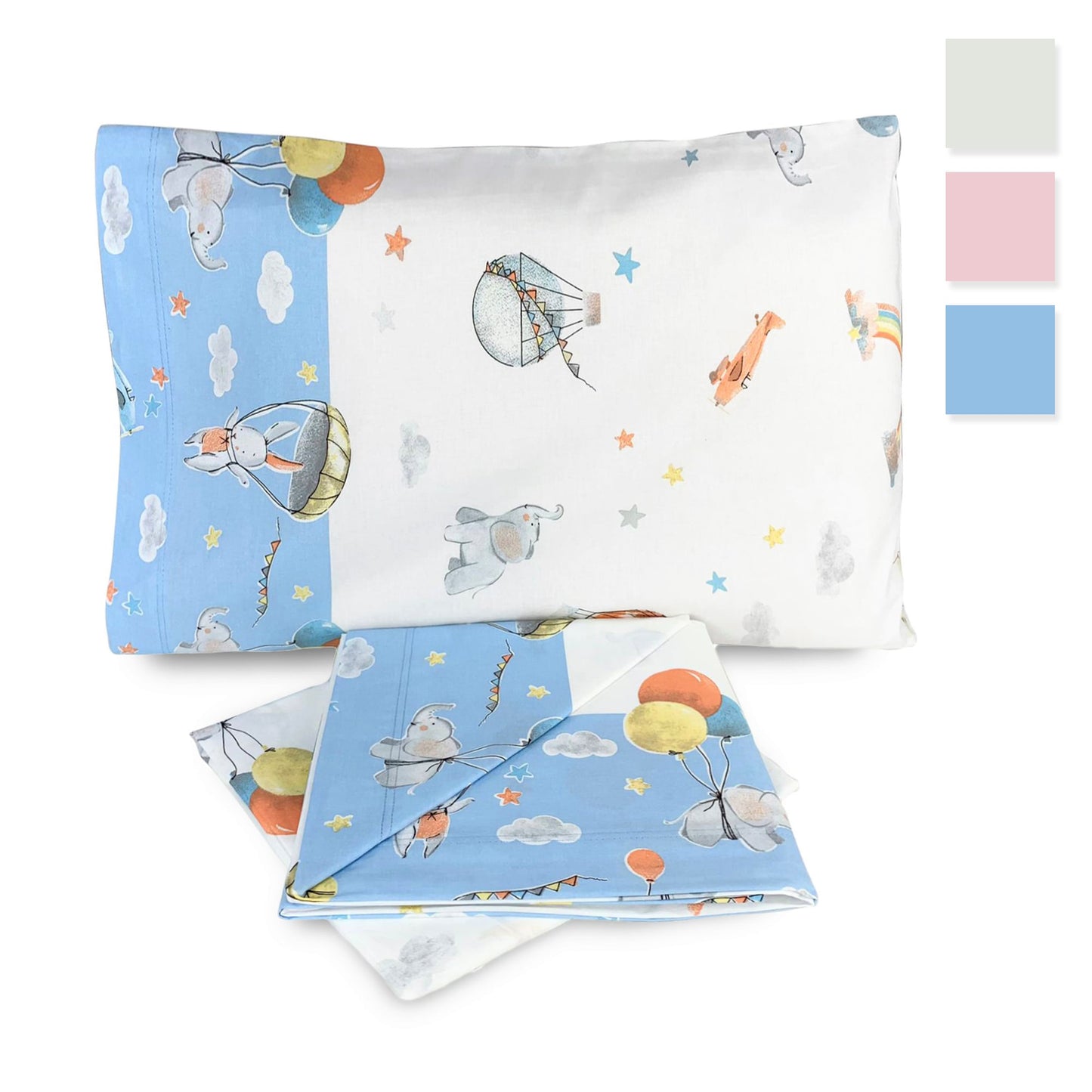 Completo lenzuola culla lettino in cotone Biancaluna stampato set 3pz 3731