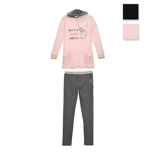 Pigiama invernale lungo donna Disney Trilli Tinker Bell felpa con cappuccio 3772