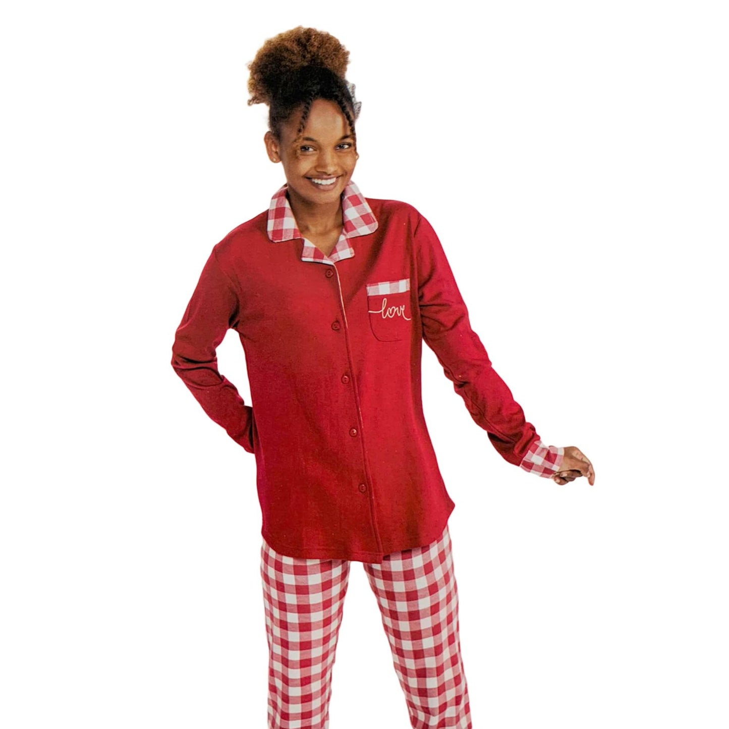 Pigiama invernale lungo donna Interlock aperto caldo cotone Pop Corn 3796