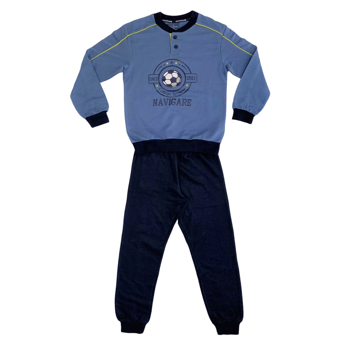 Pigiama serafino invernale maniche lunghe cotone Navigare lungo bambino 3802