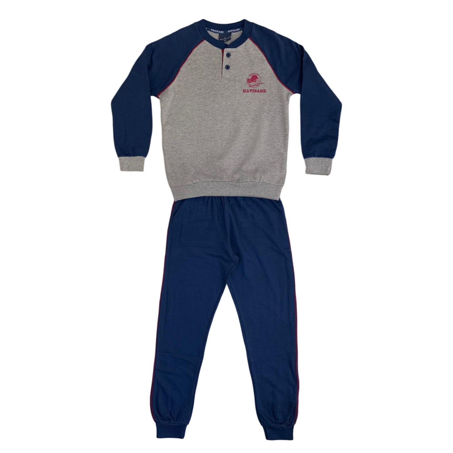 Pigiama serafino invernale maniche lunghe cotone Navigare lungo bambino 3803