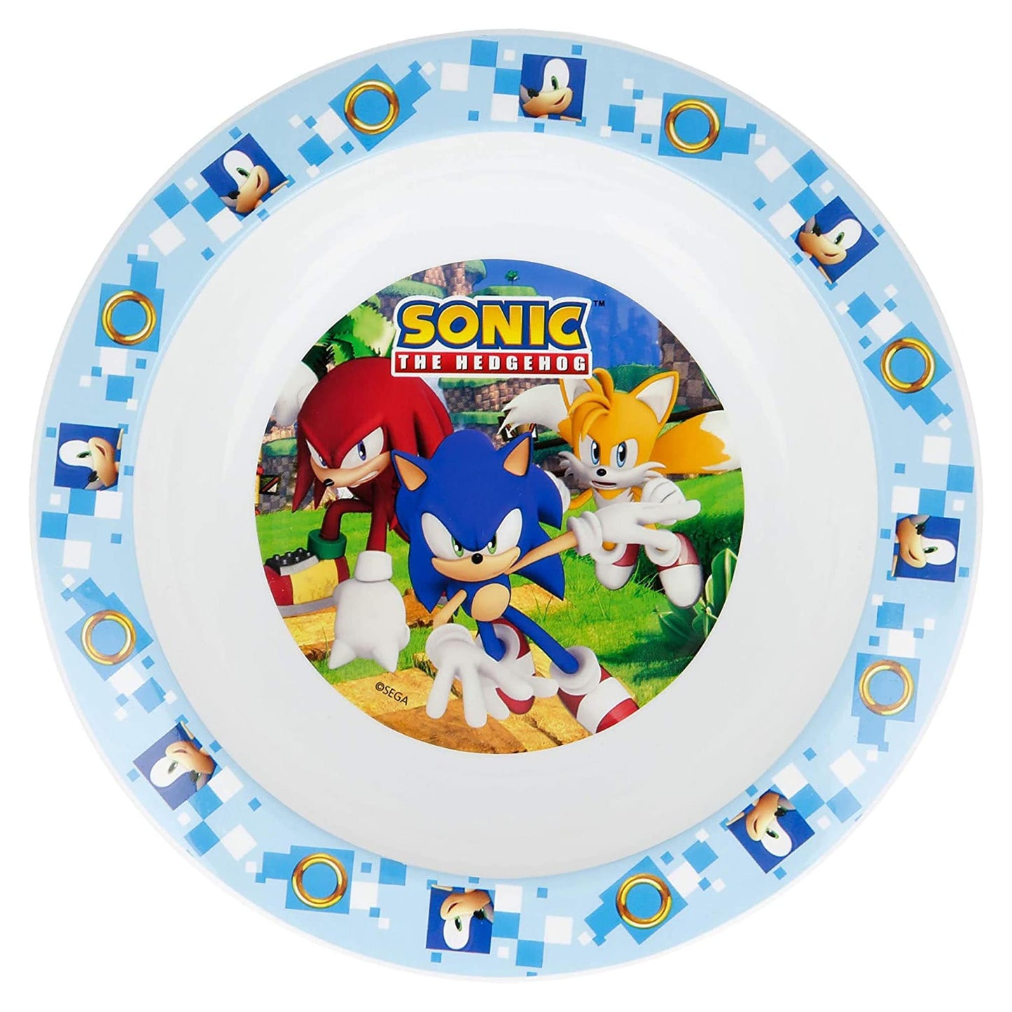 Set colazione 3 pezzi Sonic piatto bicchiere e ciotola scuola asilo 3909